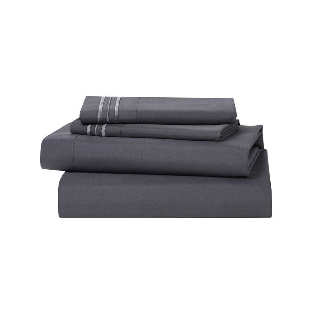 4 PC Bed Sheet Set KING Microfiber Soft Bedding Hypoallergenic 2500 Thread Gray